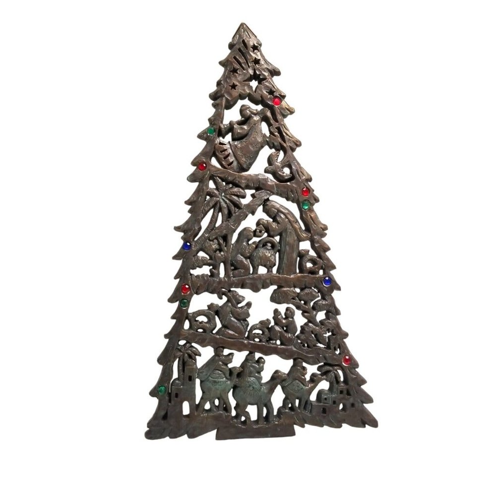 Nativity Story Christmas Tree Wall Hangings Ornate 11.5 in Shepard Angel 3 Kings